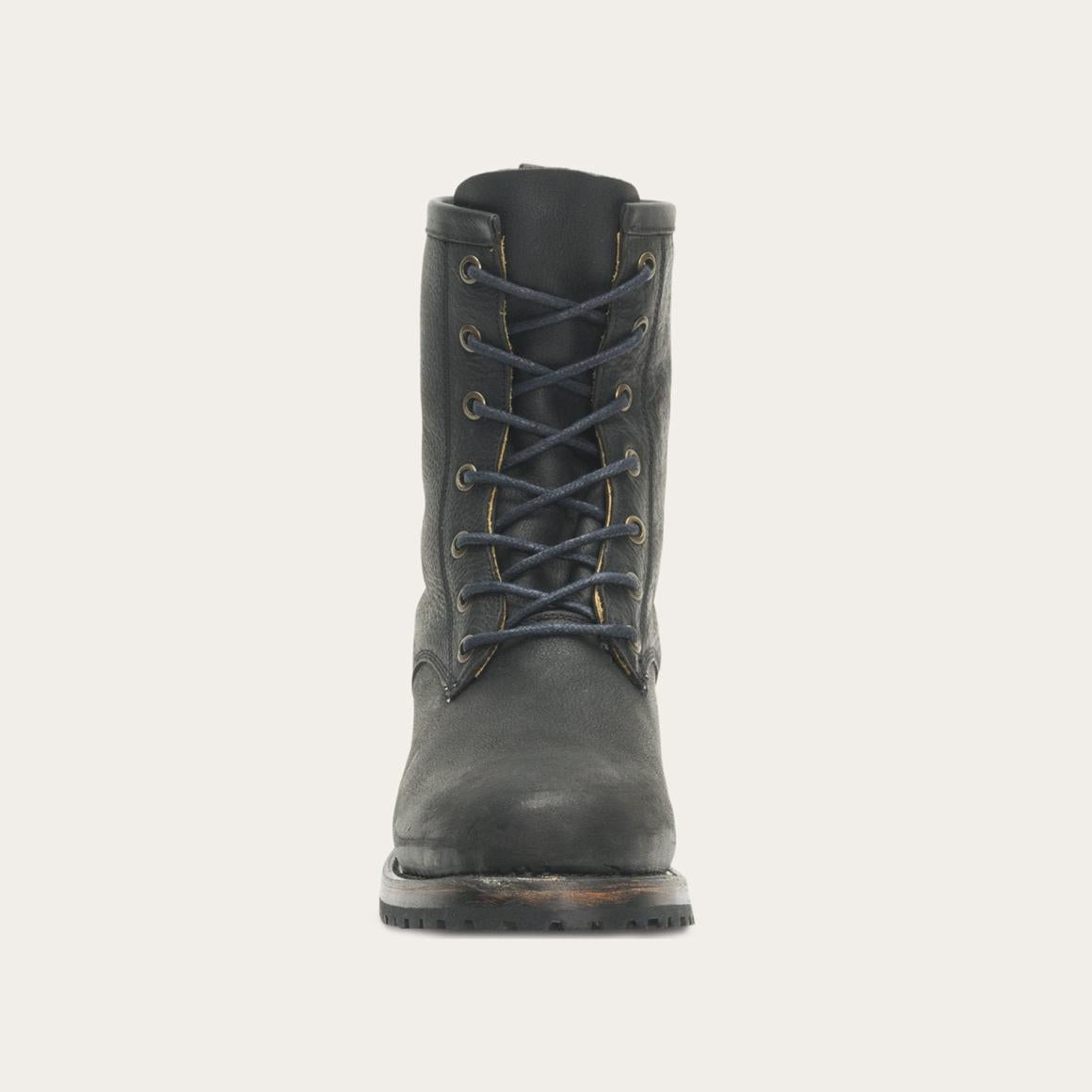 Sam Lace Up Black Leather | Women Stetson Shorties