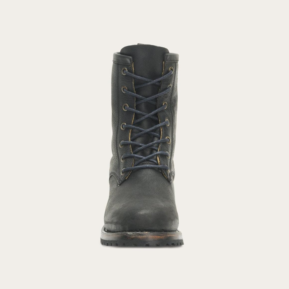 Sam Lace Up Black Leather | Women Stetson Shorties