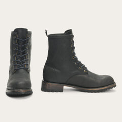 Sam Lace Up Black Leather | Women Stetson Shorties