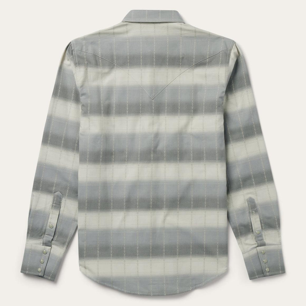 Serape Dobby Twill Western Shirt Brown | Men Stetson Western Shirts
