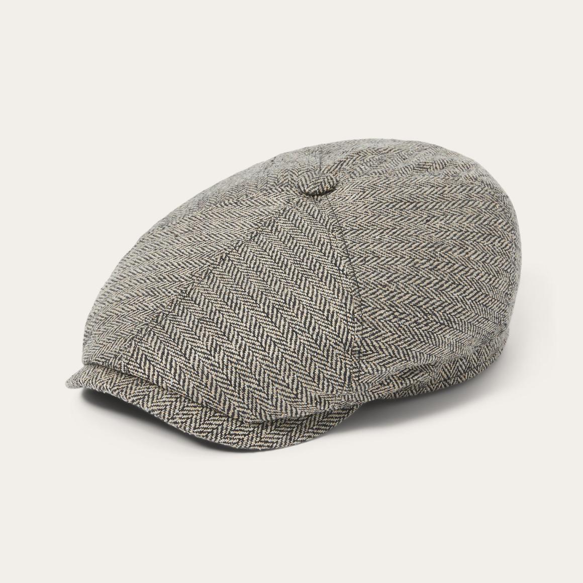 Silk Six-Panel Cap Black/brown Herringbone | Men/Women Stetson Caps &amp; Truckers