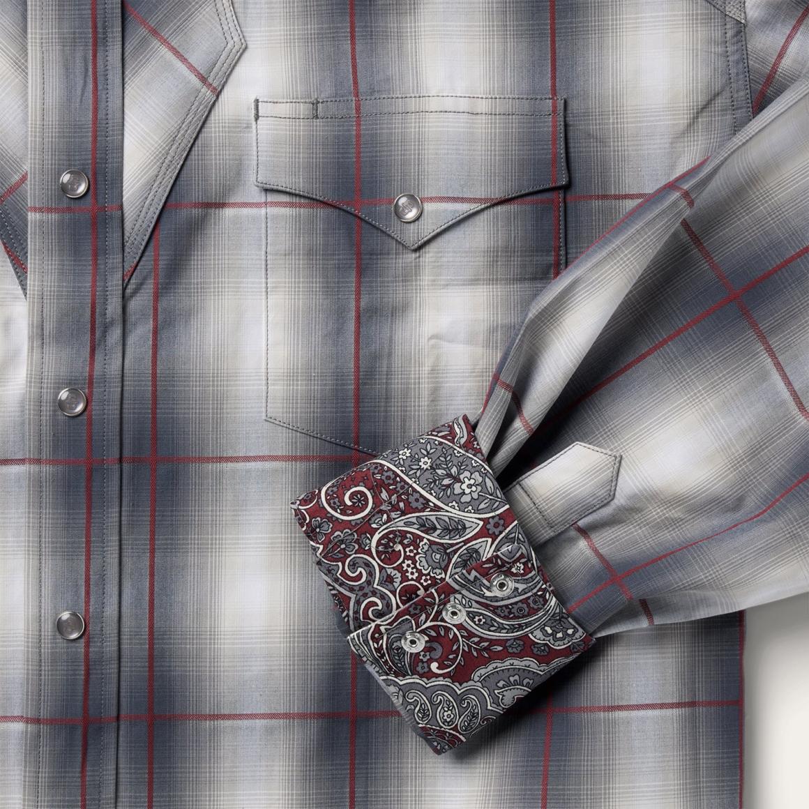 Smoke Ombre Western Shirt Grey | Men Stetson Western Shirts