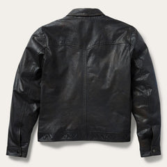 Snap Front Leather Jacket Brown | Men Stetson Jackets