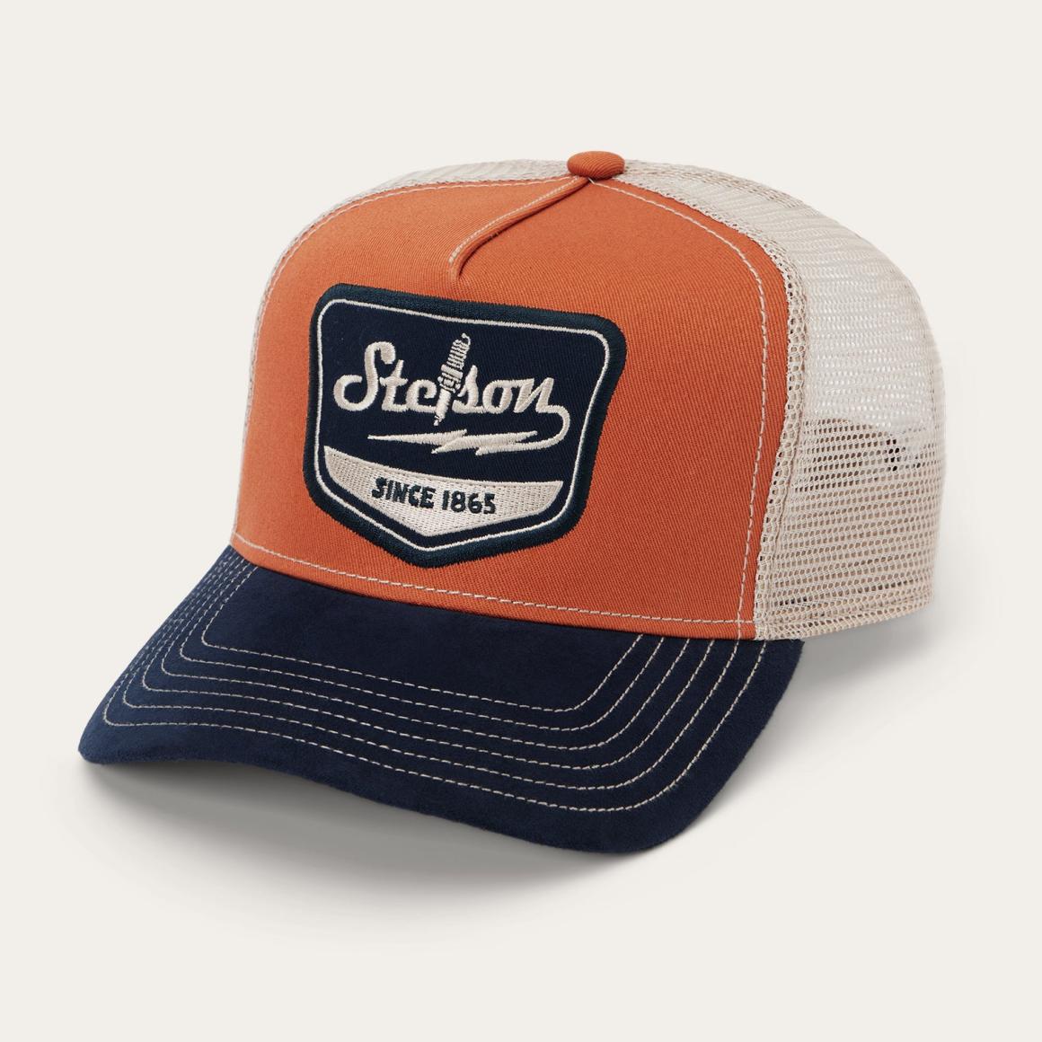 Spark Plug Trucker Cap Navy/rust Orange | Men/Women Stetson Caps &amp; Truckers
