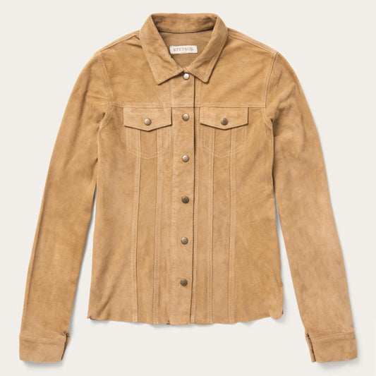 Suede Denim Shirt Jacket Brown | Women Stetson Jackets
