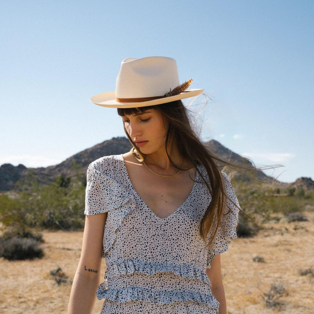 Tallahassee Shantung Straw Fedora Natural | Men/Women Stetson Fedora