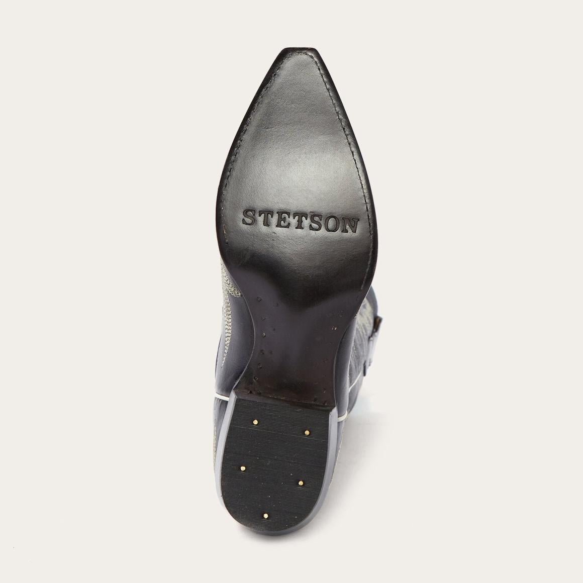 Tina Black &amp; White Flame Embroidered Cowboy Boot Black | Women Stetson Western